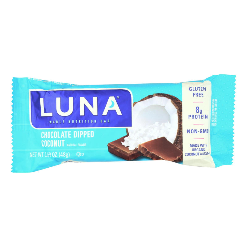 Clif Bar Luna Bar - Organic Chocolate Dipped Coconut - Case Of 15 - 1.69 Oz - Cozy Farm 