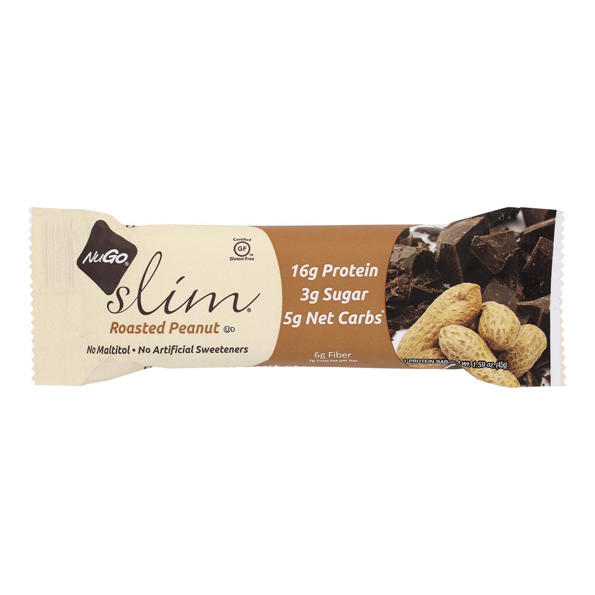 Nugo Slim Roasted Peanut Nutrition Bars, 1.59 Oz Bars (12-Pack) - Cozy Farm 