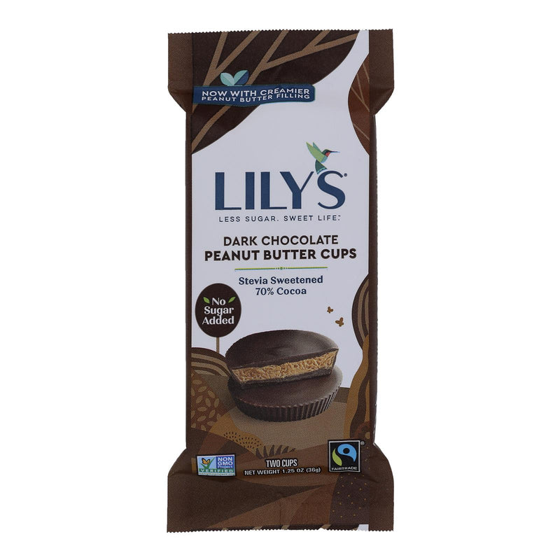 Lily's Sugar-Free Dark Chocolate Peanut Butter Cups, 1.25 Oz, Pack of 2 (Case of 12) - Cozy Farm 