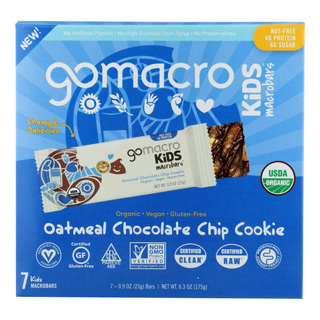 Gomacro Kids Macrobar Oatmeal Chocolate Chip - 6.3 Oz - Cozy Farm 