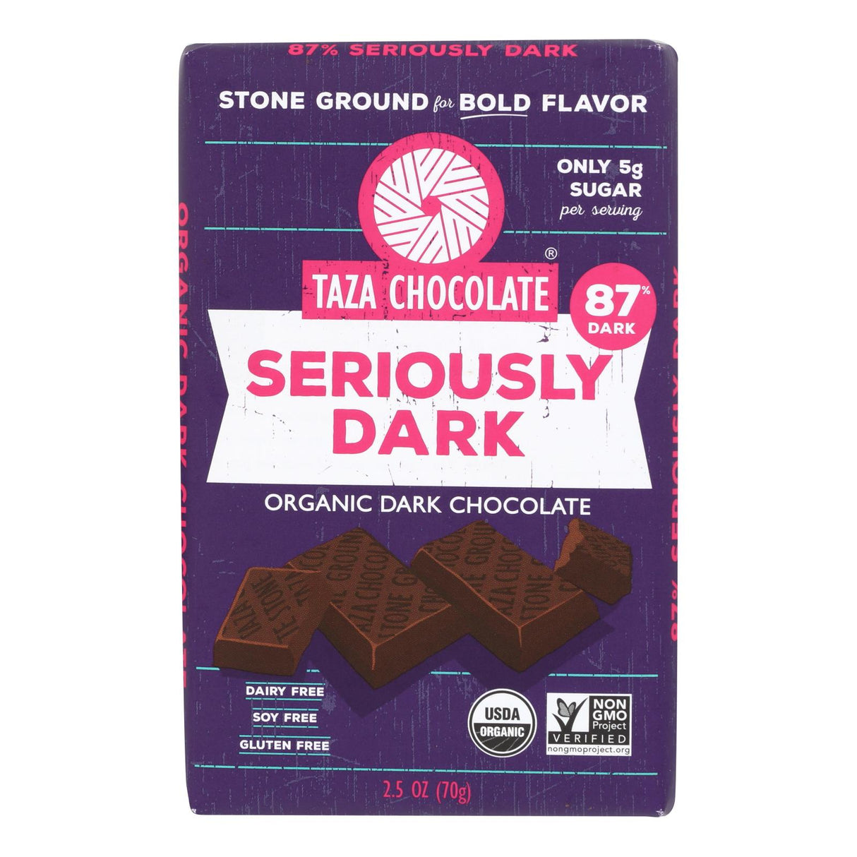 Taza Chocolate Seriously Dark Chocolate Bar - Case of 10 - 2.5 Oz Bars - Cozy Farm 
