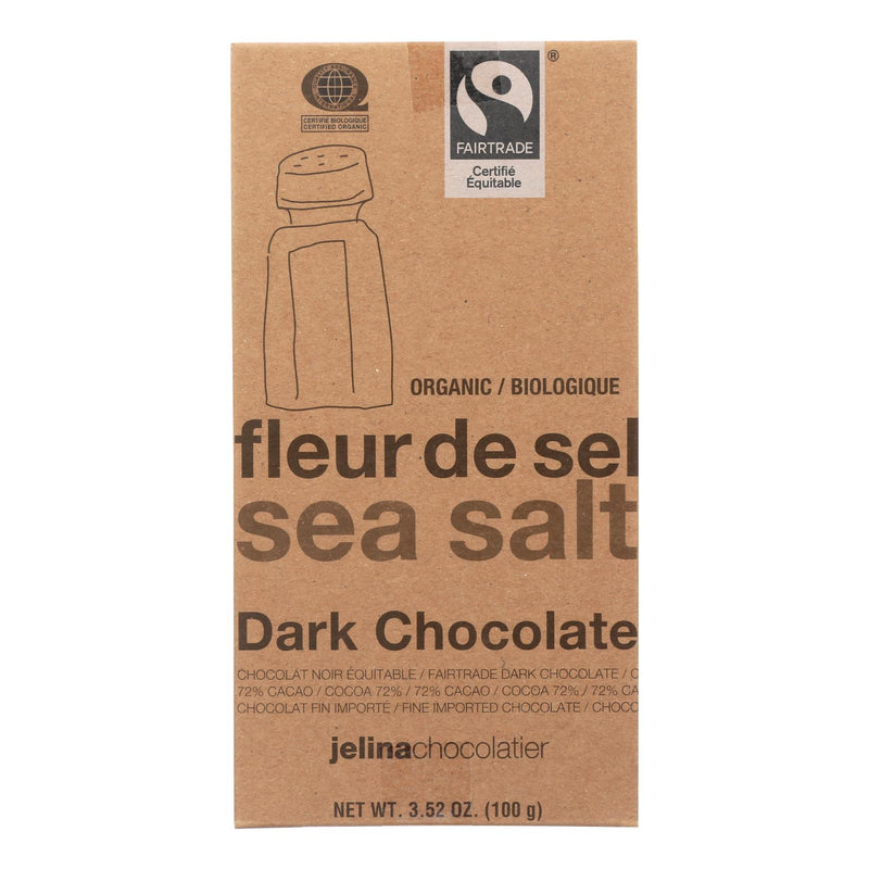 Jelina Chocolatier Sea Salt Organic Chocolate - 8 Pack - 3.52 Oz - Cozy Farm 
