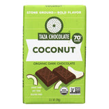 Taza Chocolate Stone Ground Organic Dark Chocolate Bar with Coco Besos Coconut, 2.5 Oz. - Cozy Farm 