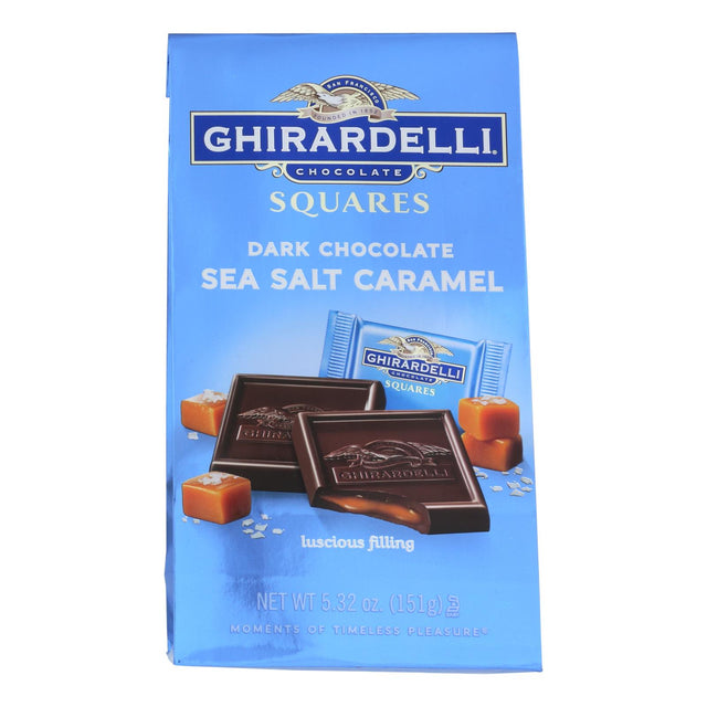 Ghirardelli Dark Chocolate Sea Salt Caramel Squares - 5.32 Oz Per Square (Case of 6) - Cozy Farm 