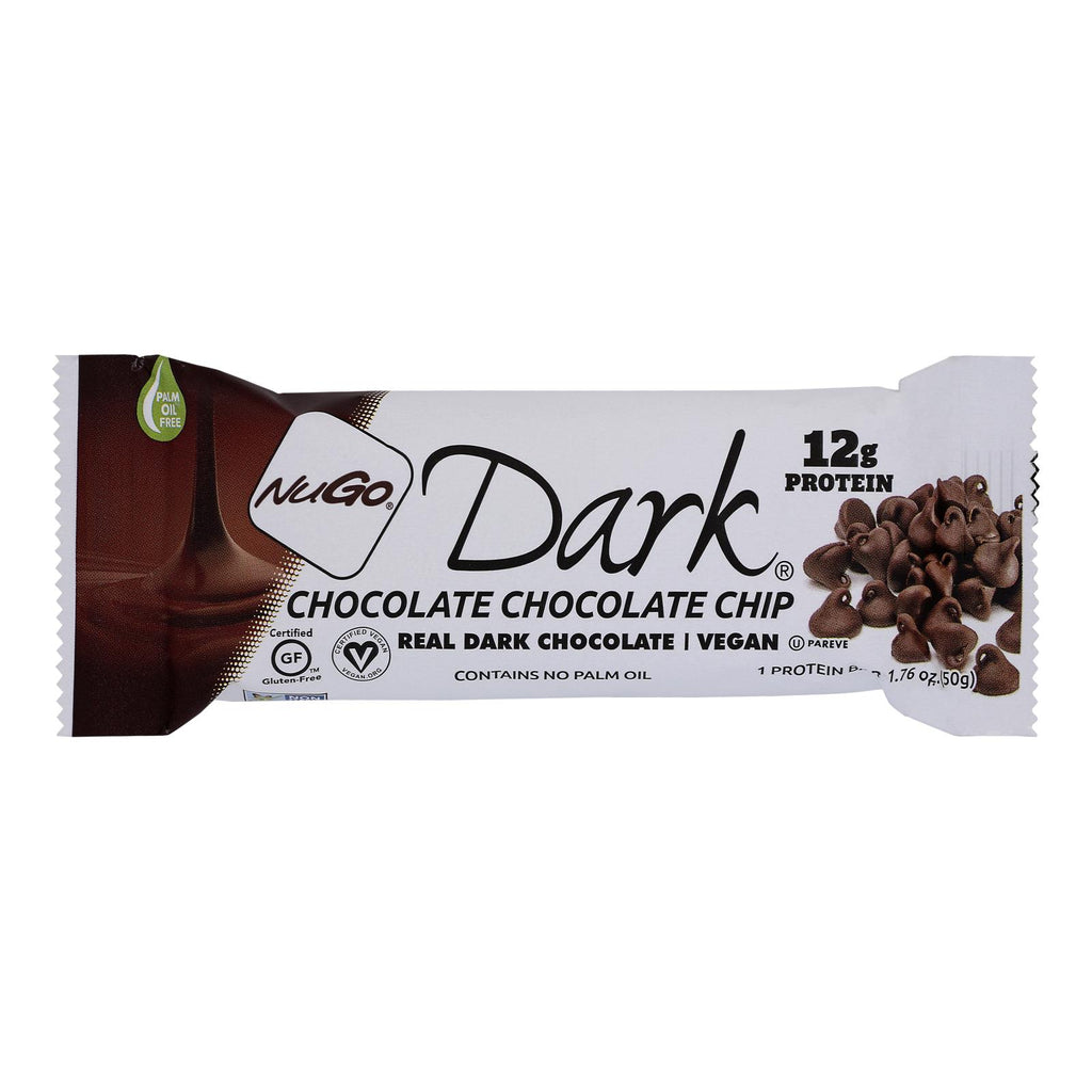 Nugo Nutrition Bar - Dark - Chocolate Chocolate Chip - 50 G - Case Of 12 - Cozy Farm 