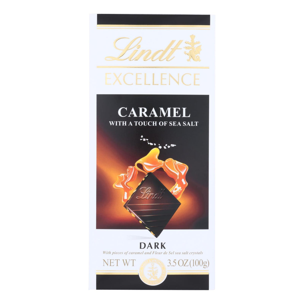 Lindt Excellence Caramel with Sea Salt | 12 Pack | 3.5 Oz Caramel Sea Salt Dark Chocolate - Cozy Farm 