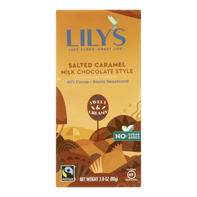 Lily's Sweets Caramelized & Salted Chocolate Bar - 12 Pack, 2.80 Oz. Each - Cozy Farm 