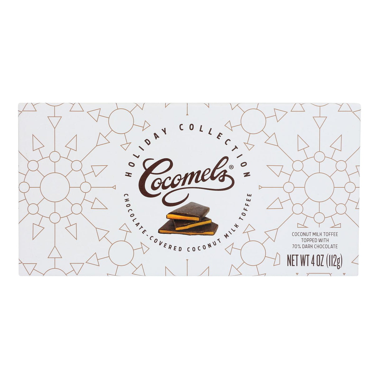 Cocomels Tofe 树皮椰子黑巧克力 - 4 盎司 - 盒 12 英寸
