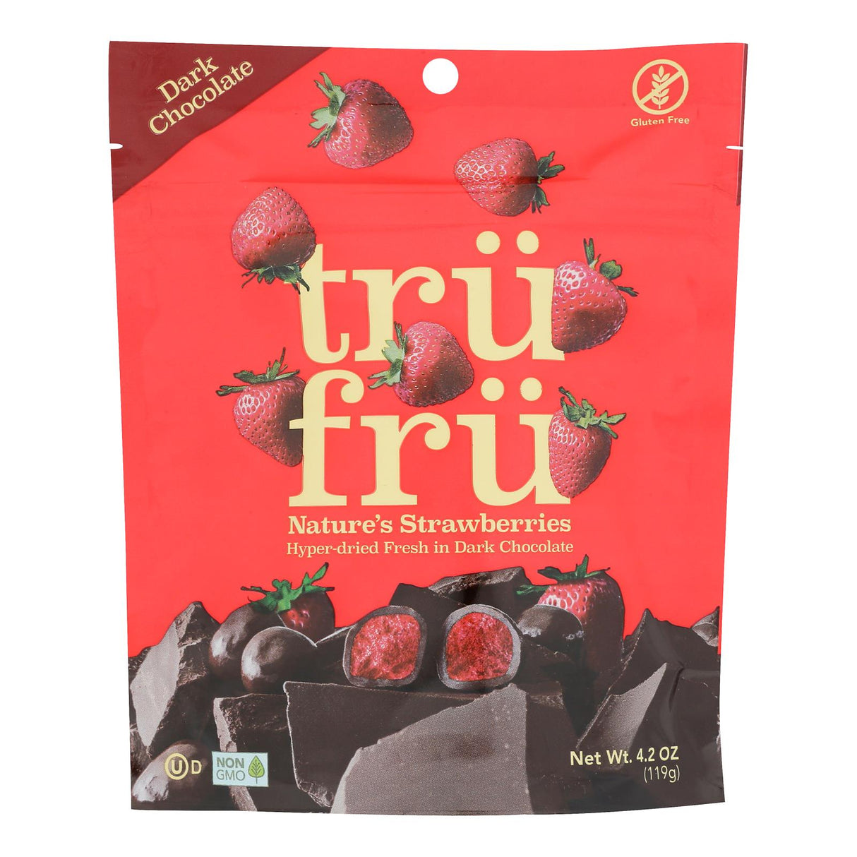 Tru Fru Freeze-Dried Dark Chocolate-Covered Real Strawberries | 4.2 Oz, Pack of 6 - Cozy Farm 