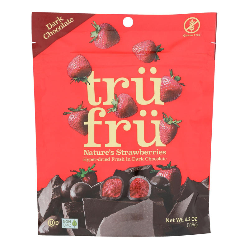 Tru Fru Real Strawberries In Dark Chocolate Freeze-dried Fruit  - Case Of 6 - 4.2 Oz - Cozy Farm 