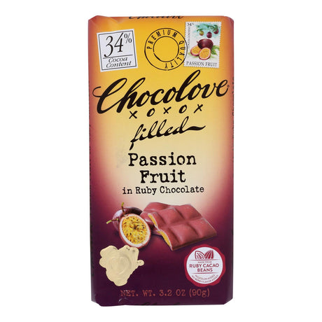 Chocolove Xoxox Ruby Passionfruit Chocolate Bar - 10 Pack - 3.2 Oz Bar - Cozy Farm 