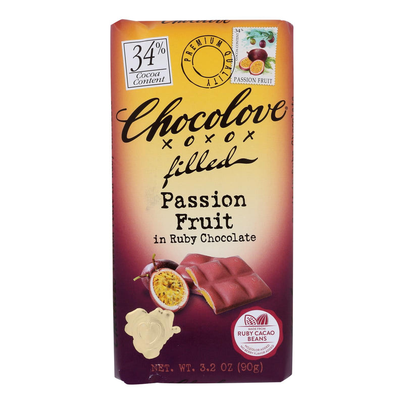 Chocolove Xoxox - Bar Filled Passionfruit Ruby - Case Of 10 - 3.2 Oz - Cozy Farm 
