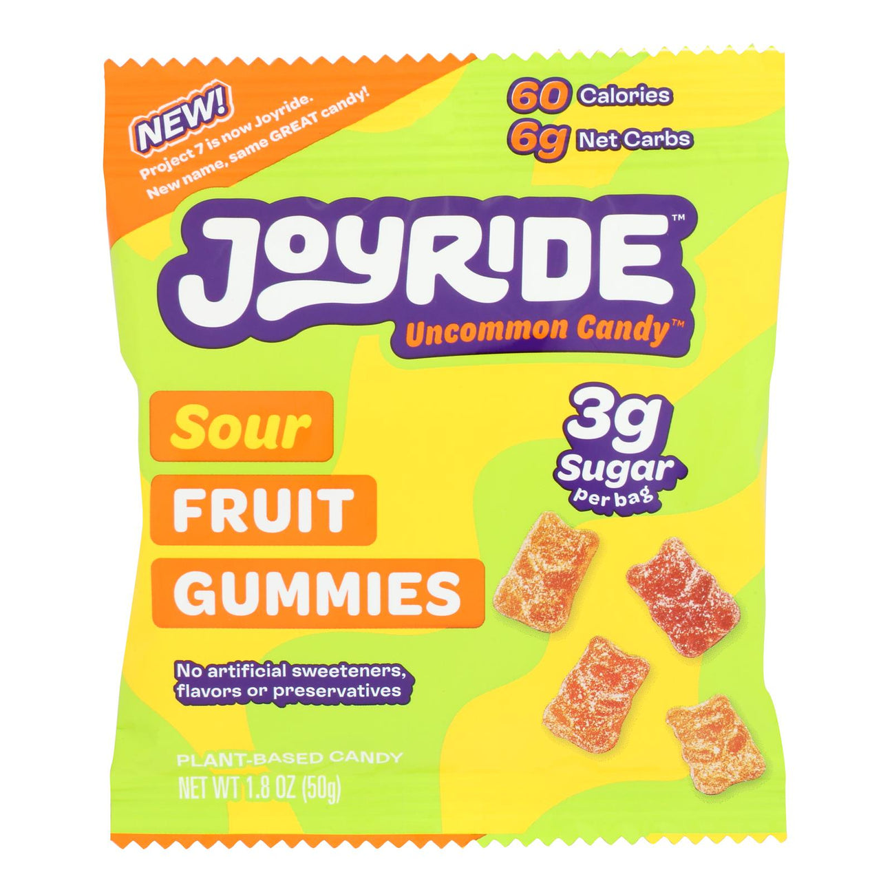 Project 7 Low Sugar Sour Fruit Gummies 1.8 Oz, Pack of 8 - Cozy Farm 
