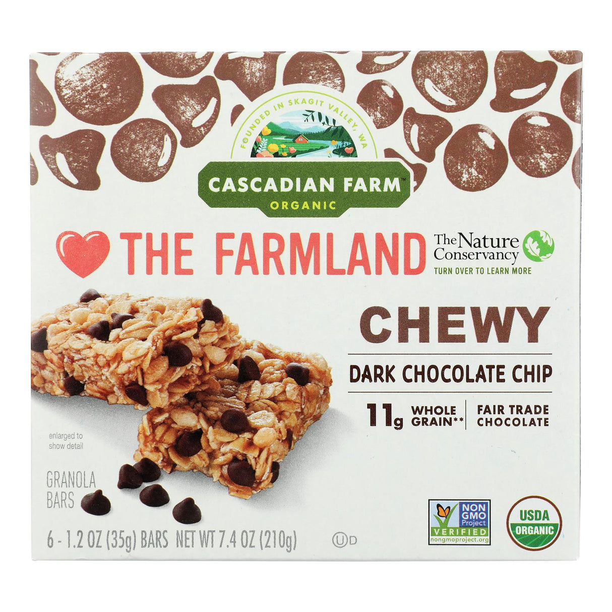 Organic Chewy Chocolate Chip Granola Bars by Cascadian Farm, Case of 12 - 7.4 Oz. Each - Cozy Farm 