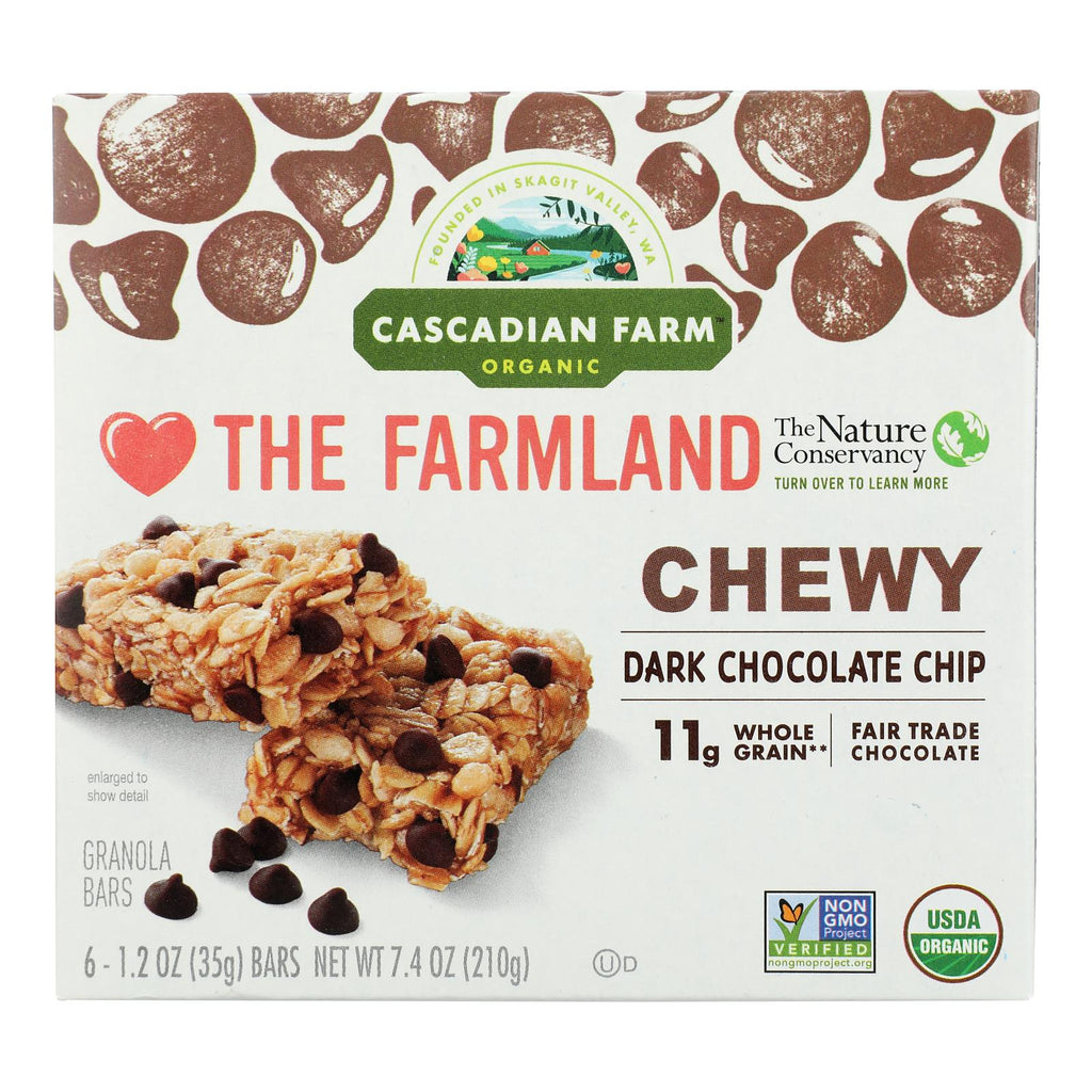 Cascadian Farm Granola Bar - Organic - Chewy - Chocolate Chip - 7.4 Oz - Case Of 12 - Cozy Farm 