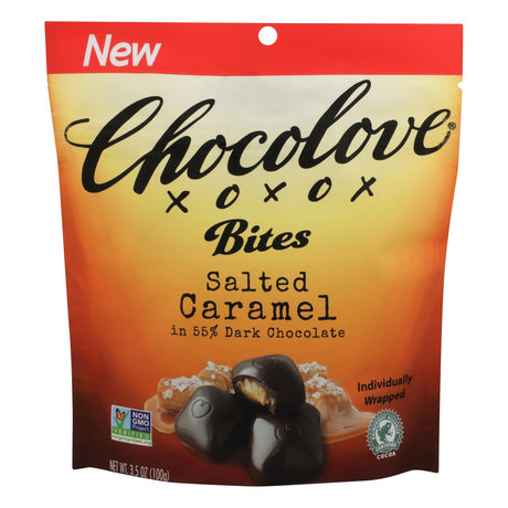 Chocolove XOXOX Peach Bites Salted Caramel - 8 Pack - 3.5 Oz. - Cozy Farm 