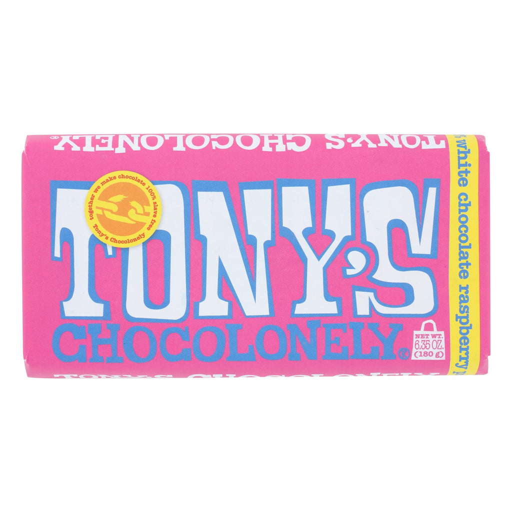 Tony's Chocolonely - Bar White Chocolate Raspberry Pop - Case Of 15 - 6.35 Oz - Cozy Farm 