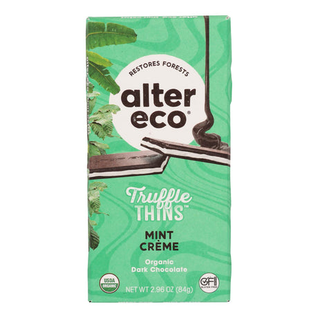 Alter Eco Dark Chocolate Thin Mints Cream Cookies - 2.96 Oz - Pack of 12 - Cozy Farm 