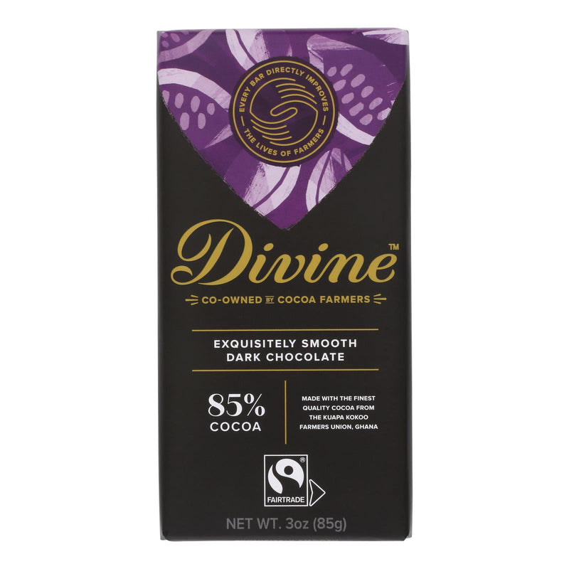 Divine - Bar Dark Chocolate 85% - Case Of 12 - 3 Oz - Cozy Farm 