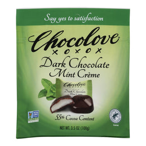 Chocolove Mint Creme Dark Chocolate Bites - 3.5 Oz - Case of 8 - Cozy Farm 