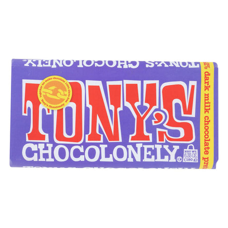 Tony's Chocolonely Dark Chocolate Bar with Pretzel Toffee - 6.35 oz - Case of 15 - Cozy Farm 