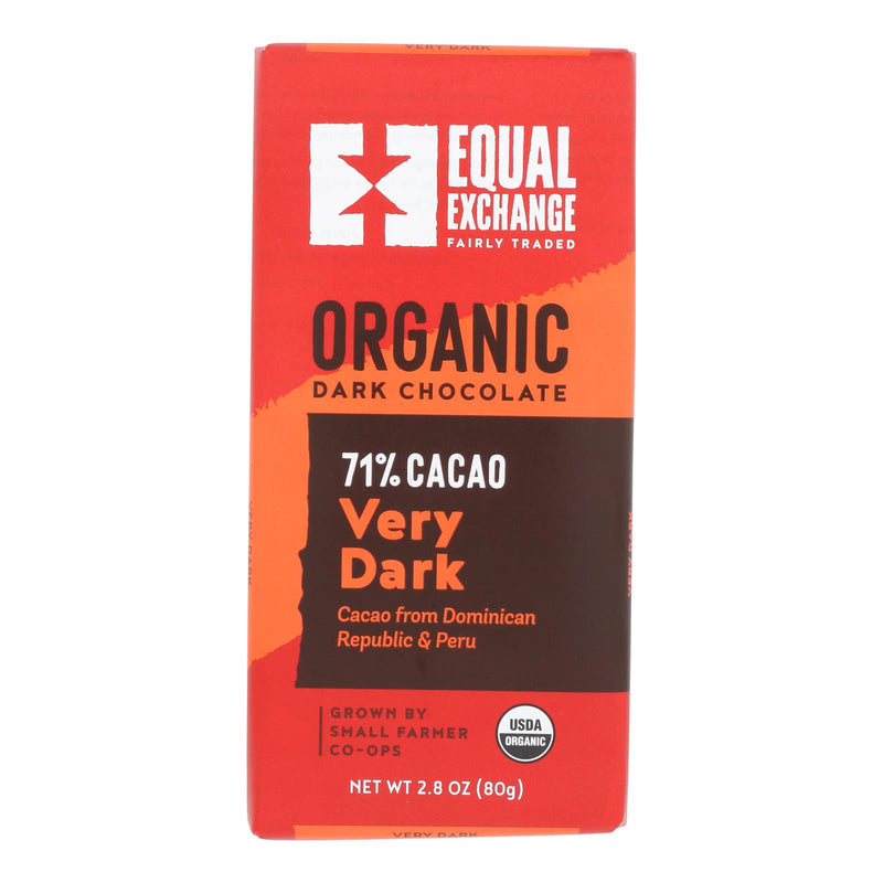 Equal Exchange Organic Chocolate Bar - Very Dark - Case Of 12 - 2.8 Oz. - Cozy Farm 