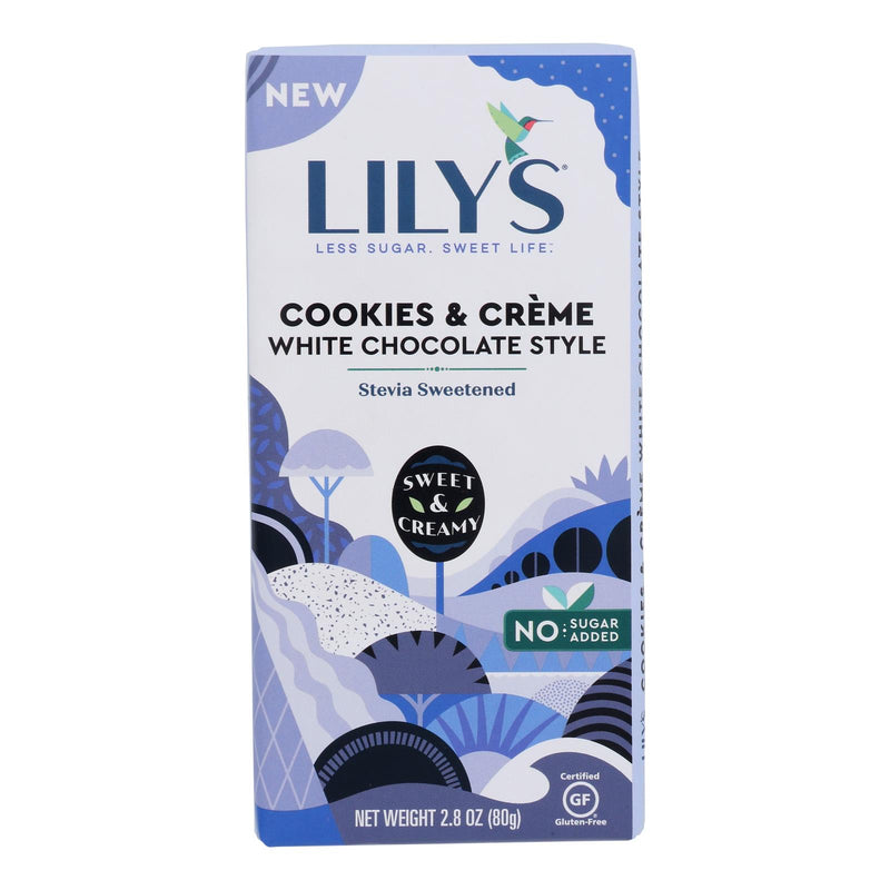 Lilys Bar Creamy Cookie & Cream White Chocolate - 2.8 Oz, Case of 12 - Cozy Farm 