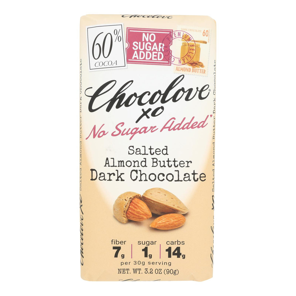 Chocolove XO Dark Chocolate Bar with Salted Almond Butter - 10-Pack - 3.2 oz Each - Cozy Farm 