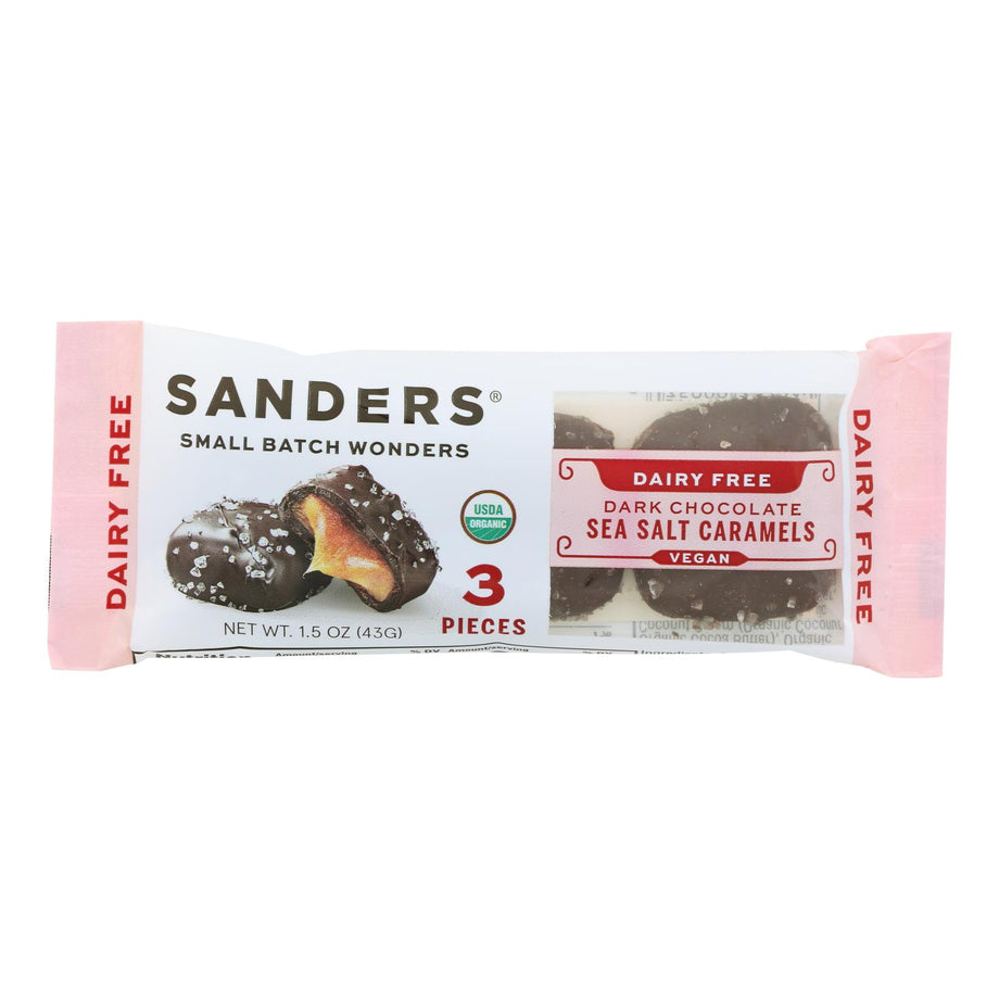 Sanders Sea Salt Caramels, Dark Chocolate, Thins - 6 oz