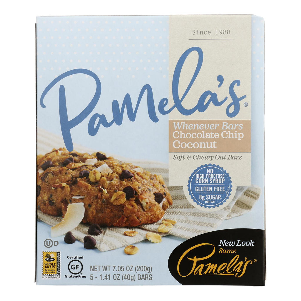 Pamela's Products - Oat Chocolate Chip Whenever Bars - Coconut - Case Of 6 - 1.41 Oz. - Cozy Farm 