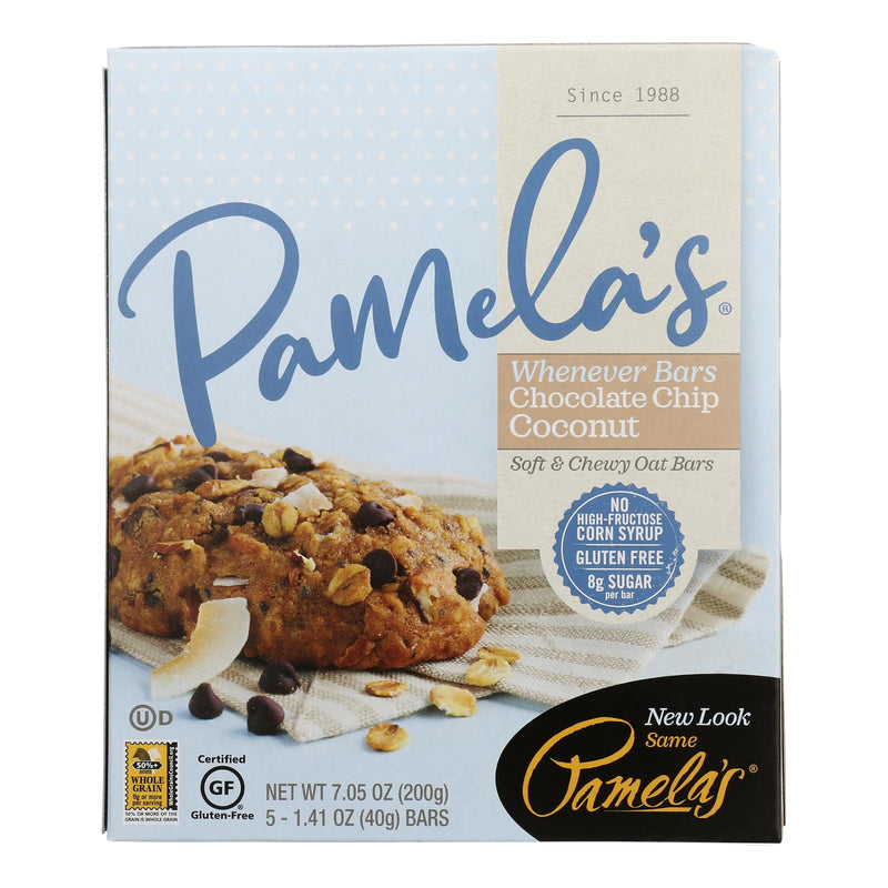 Pamela's Products Oat Chocolate Chip Whenever Bars - Coconut - Case of 6 - 1.41 Oz. Each - Cozy Farm 