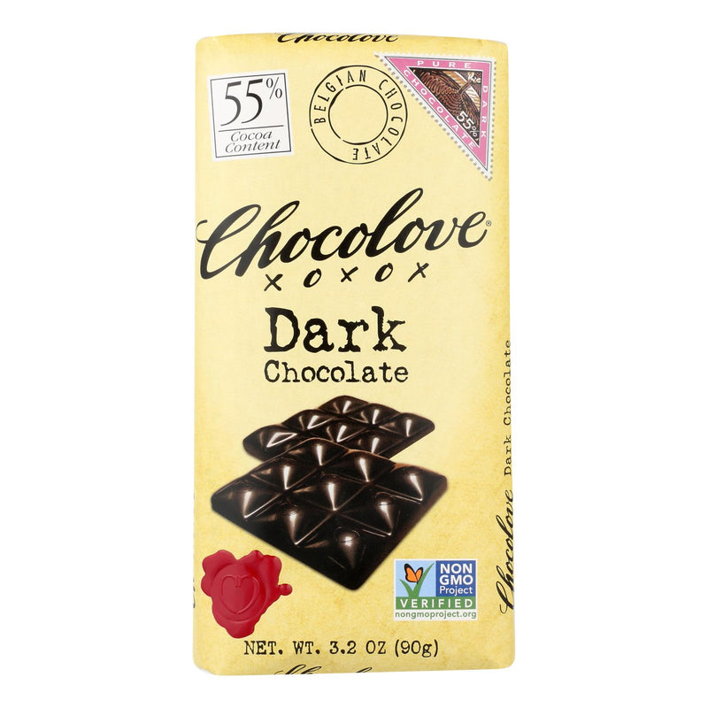 Chocolove Xoxox Premium Dark Chocolate Bar, 3.2 Oz, Case of 12 - Cozy Farm 