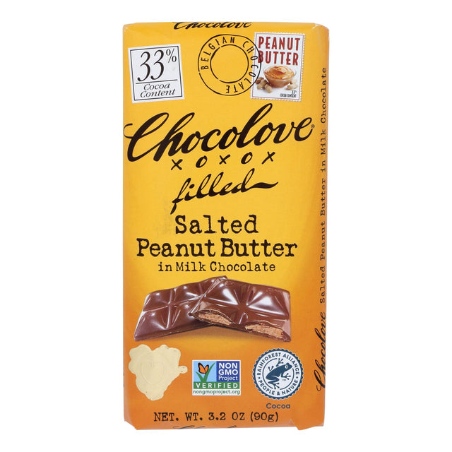Chocolove Salt Peanut Butter Filled Milk Chocolate Bar - 3.2 Oz (10-Pack) - Cozy Farm 