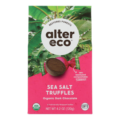 Alter Eco Organic Truffles with Sea Salt - 4.2 oz. (Case of 8) - Cozy Farm 