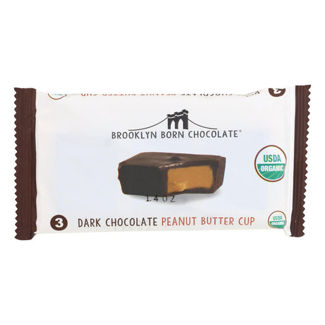 Premium Brooklyn Born Dark Chocolate Peanut Butter Cups, Case of 12, 1.4 Oz per Cup - Cozy Farm 