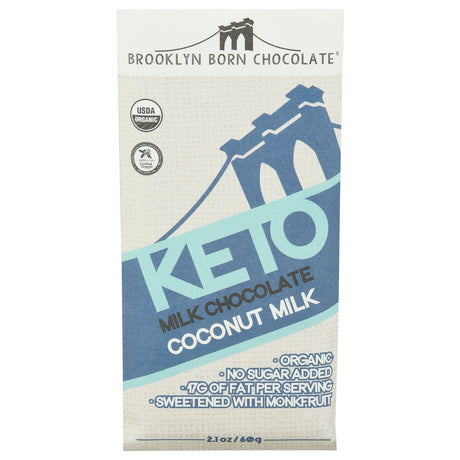 Brooklyn Born Keto Chocolate Coconut Milk Bar - Case of 12 (2.1 Oz) - Cozy Farm 