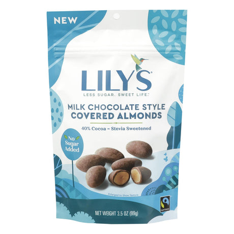 Lily's Sweets Covered Almond Milk Chocolate Stevia, 3.5 Oz - Case of 12 - Cozy Farm 