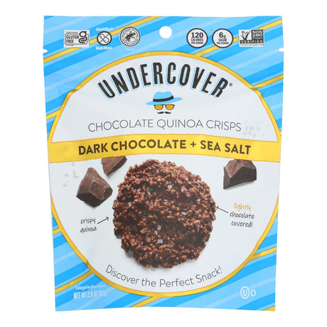 Undercover Quinoa Dark Chocolate + Sea Salt Crispy Quinoa Snack - 2 Oz - Pack of 12 - Cozy Farm 