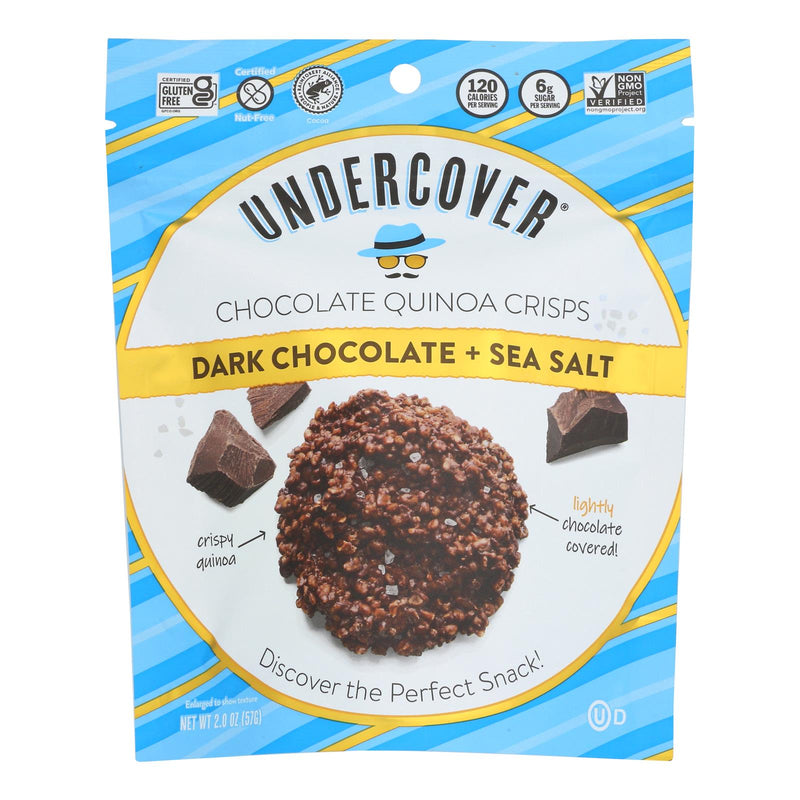 Undercover Quinoa Dark Chocolate + Sea Salt Crispy Quinoa Snack - 2 Oz - Case of 12 - Cozy Farm 