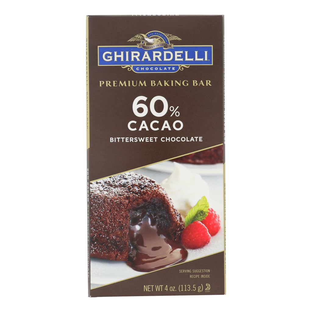 Ghirardelli Premium Baking Bar - 60% Cacao Bittersweet Chocolate - Case Of 12 - 4 Oz - Cozy Farm 