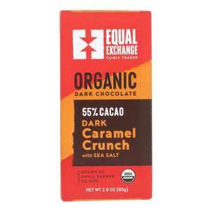 Equal Exchange Organic Milk Chocolate Bar with Caramel Crunch & Sea Salt, 12 Count - Cozy Farm 