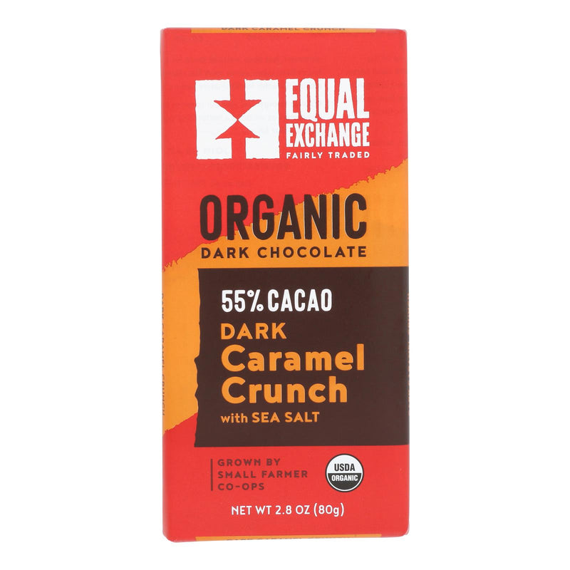 Equal Exchange Organic Milk Chocolate Bar - Caramel Crunch With Sea Salt - Case Of 12 - 2.8 Oz. - Cozy Farm 