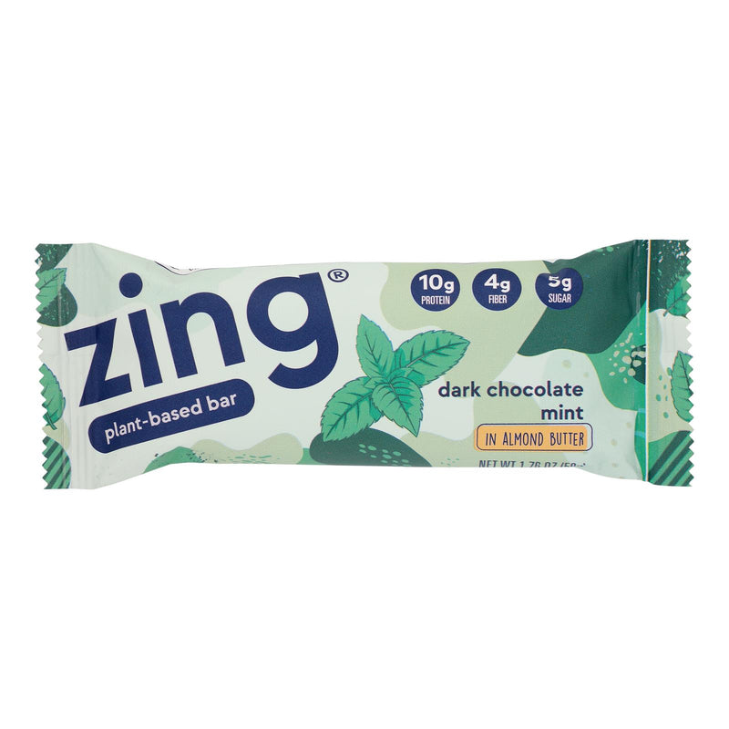 ZING Bars Dark Chocolate Sunflower Mint Nut-Free Nutrition Bar, 1.76 Oz., 12 Count - Cozy Farm 
