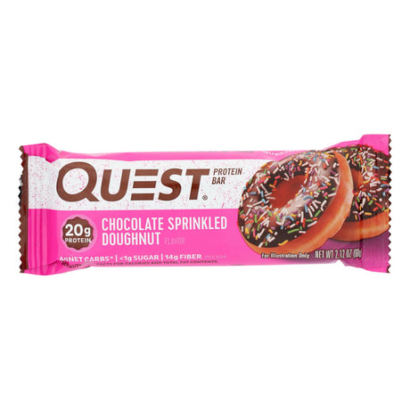 Quest Bar - Chocolate Sprinkled Doughnut - 2.12oz (Case of 12) - Cozy Farm 