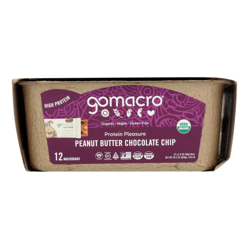 Gomacro Organic Macrobar - Peanut Butter Chocolate Chip - 2.5 Oz Bars - Case Of 12 - Cozy Farm 