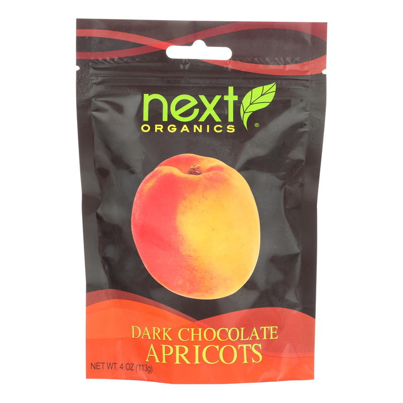 Next Organics Dark Chocolate Apricots  - Case Of 6 - 4 Oz - Cozy Farm 