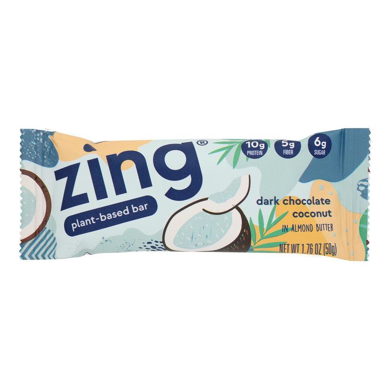 Zing Dark Chocolate Coconut Nutrition Bars, 1.76 Oz Bars - Pack of 12 - Cozy Farm 
