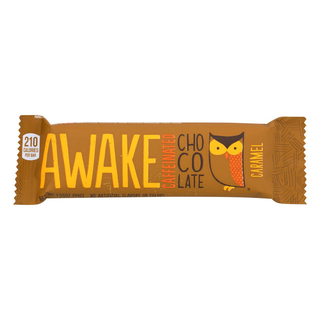 Awake Chocolate Caffeine Caramel Chocolate Bar - 1.55 Oz. (Pack of 12) - Cozy Farm 