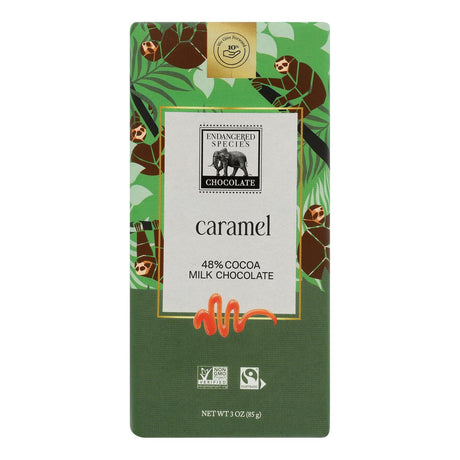 Endangered Species Milk Caramel Sloth Chocolate Bar – 3 Oz – Case of 12 - Cozy Farm 