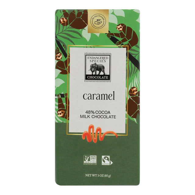 Endangered Species Milk Caramel Sloth Chocolate Bar – 3 Oz – Case of 12 - Cozy Farm 